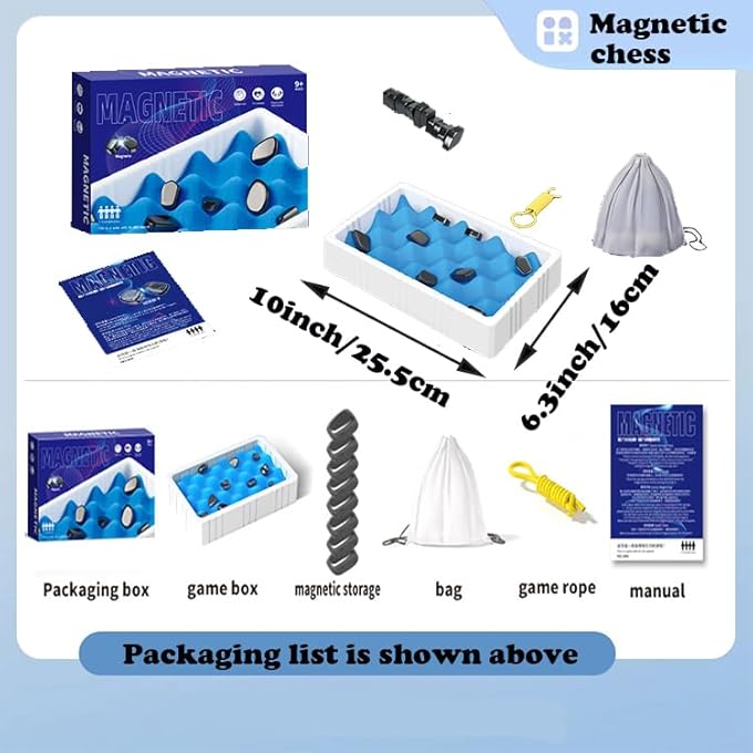 YEVTAHT Multiplayer Chess Game Set with 20 Magnetic Rocks String and Sponge Board Fun Tabletop Family Strategy Board Game for Adults and Kids - Image 4