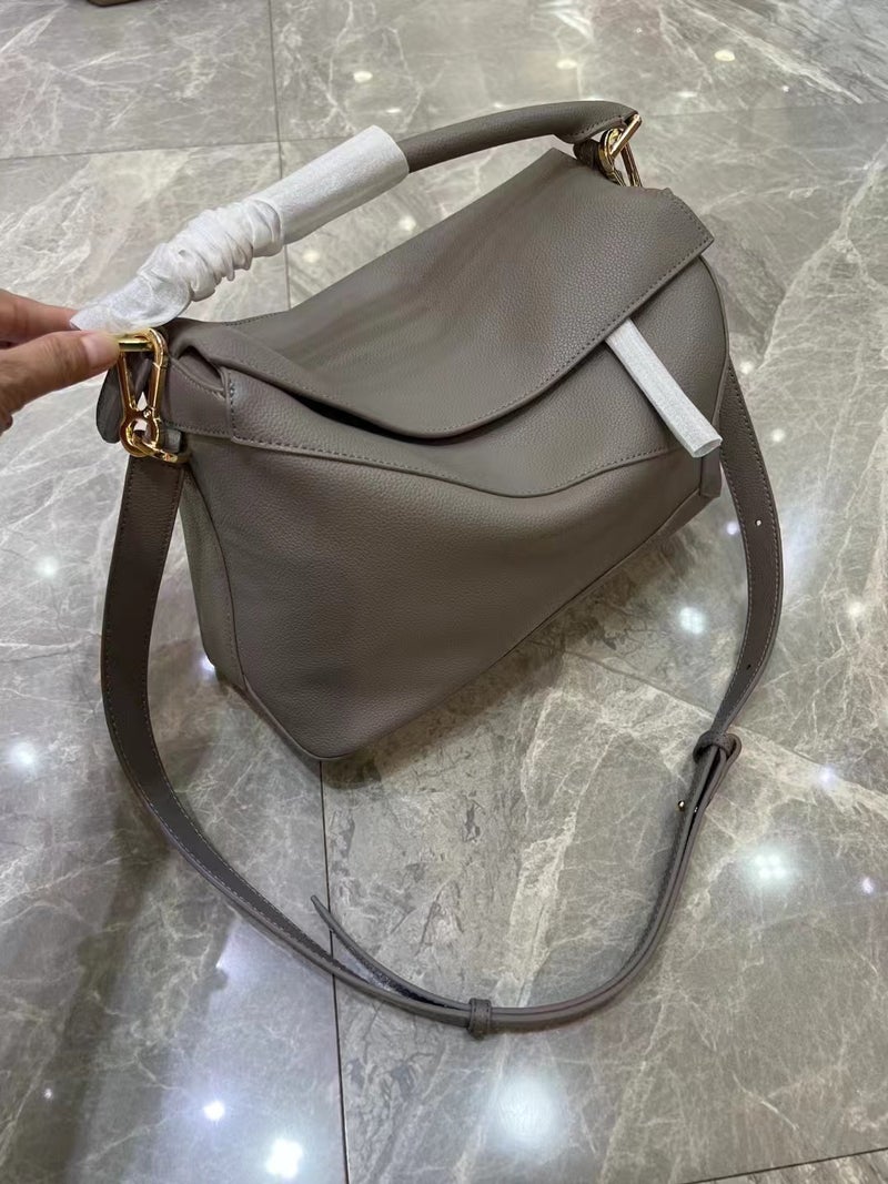 2024 Bag New Handmade Women'S Bag 24Cm Geometric Bag Splicing Bag Pillow Bag Shoulder Crossbody Handbag - Image 1
