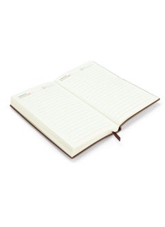 WISHWIND Elegant PU Leather Executive Journal Notebook – Premium Daily Diary for Men & Women | Compact 17.5x10 cm | Ideal for School, Travel, Business, Work & Home Writing (Brown, Small)  - Image 3
