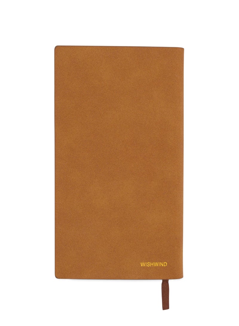 WISHWIND Elegant PU Leather Executive Journal Notebook – Premium Daily Diary for Men & Women | Compact 17.5x10 cm | Ideal for School, Travel, Business, Work & Home Writing (Brown, Small) - Image 1