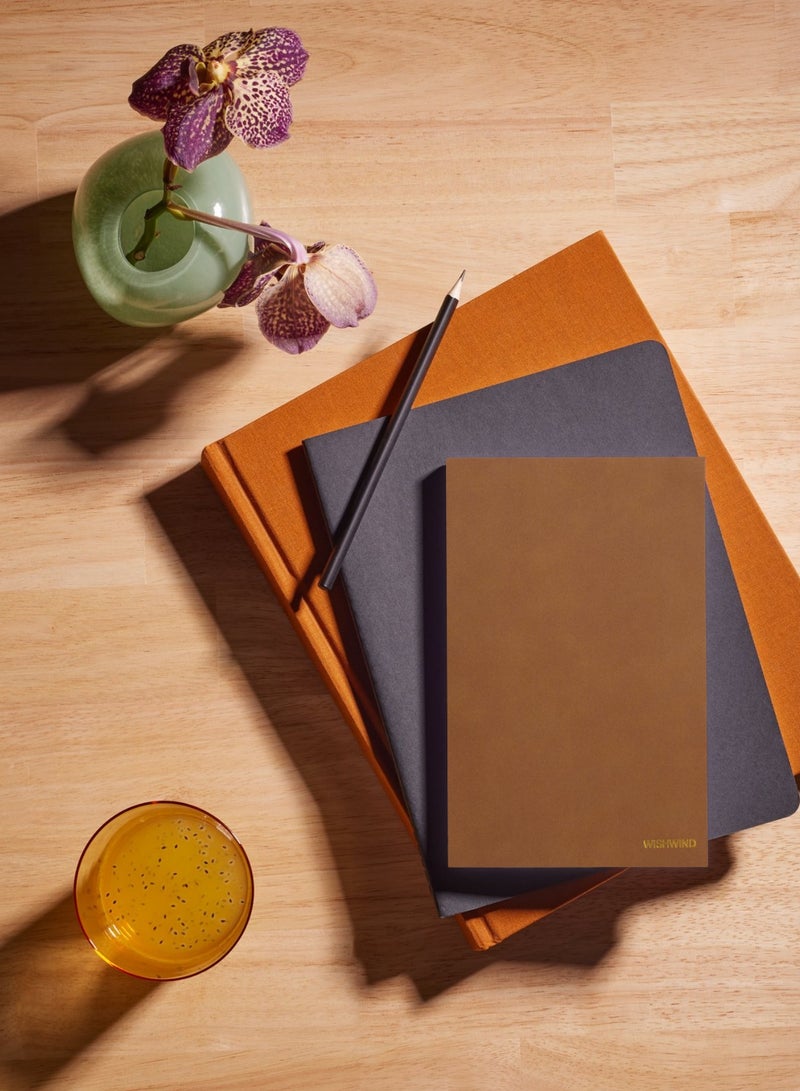 WISHWIND Elegant PU Leather Executive Journal Notebook – Premium Daily Diary for Men & Women | Compact 17.5x10 cm | Ideal for School, Travel, Business, Work & Home Writing (Brown, Small) - Image 4