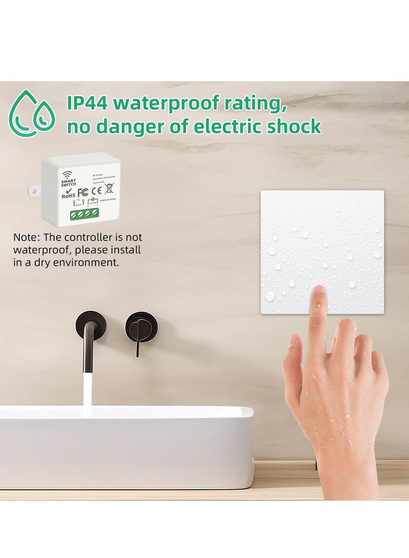 SYOSI Wireless Lights Switch Kit 10A 250V Wireless RF433 Remote Control Switch with Easy to Install Receiver No Wiring Self powered Switch Remote Control IP44 Waterproof RF Switch and Receiver - Image 5