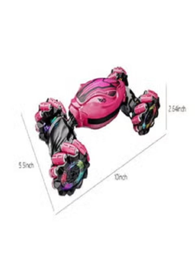 Gesture Rc Car, 2.4Ghz 4Wd Gesture Sensing Rc Stunt Car Toys with Lights & Music, Drift Hand Controlled Twist Cars Offroad 360° Rotation Toy Car Gift for Kid (Pink) - Image 3