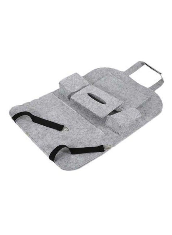 Generic Hanging Bag Multi Pocket Bottle Cup Tissue Box Holder - Grey 