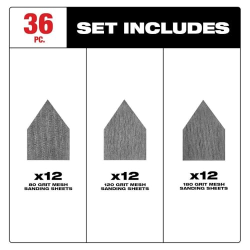 Milwaukee M12 375 in L X 3625 in W Aluminum Oxide Assorted Grit Sanding Sheet - Image 3