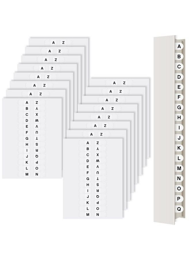 Marspark - Permanent Alphabet Tabs Az Tabs Indexes Self Adhesive Page Tabs Small Tabs For Notebooks Letter Tabs Plastic Alphabetical File Dividers Sticky Letters Alphabet Tabs For School Office (416 Pieces) - Image 1