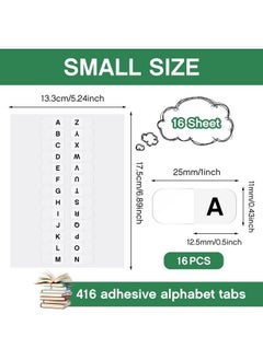 Marspark Permanent Alphabet Tabs Az Tabs Indexes Self Adhesive Page Tabs Small Tabs For Notebooks Letter Tabs Plastic Alphabetical File Dividers Sticky Letters Alphabet Tabs For School Office (416 Pieces)  - Image 3