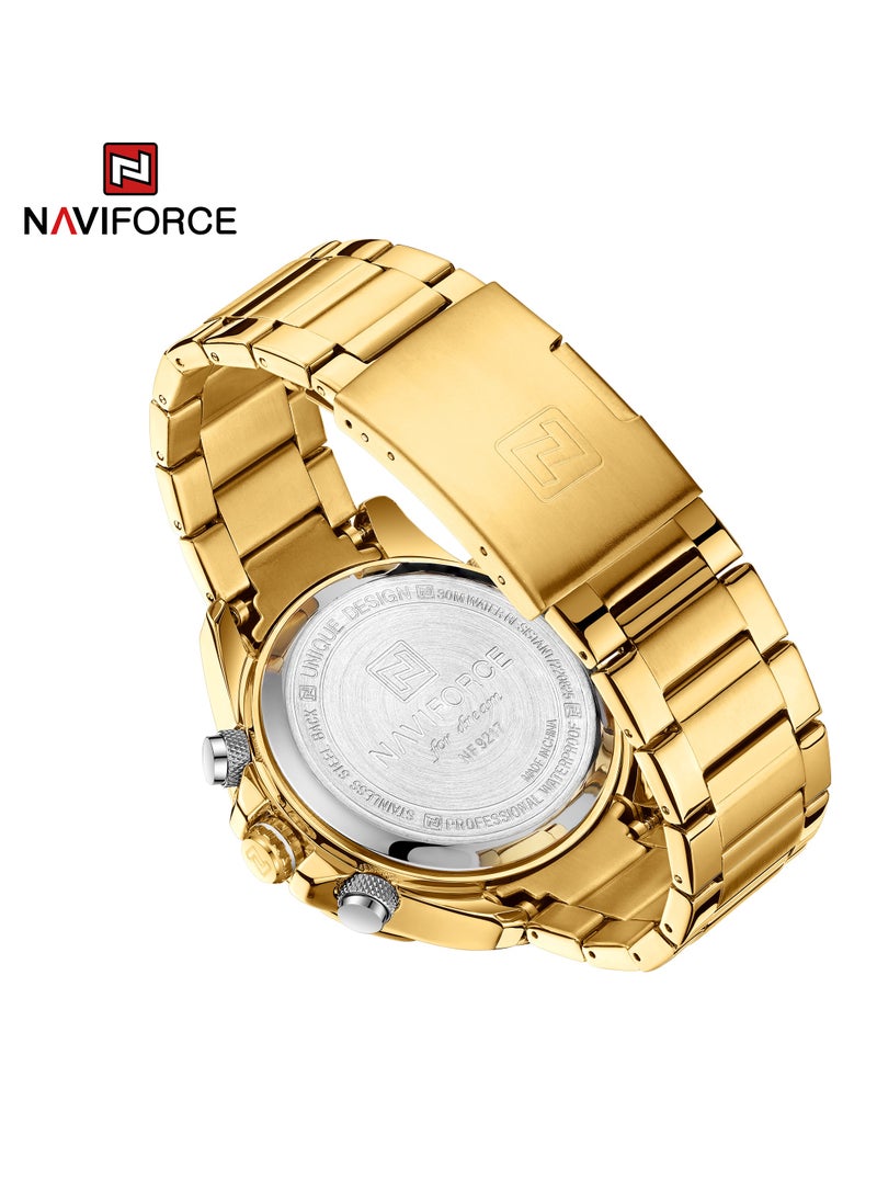 NAVIFORCE Men's Analog+Digital Round Shape Stainless Steel Wrist Watch NF9217 G/G - 45 Mm  - Image 5