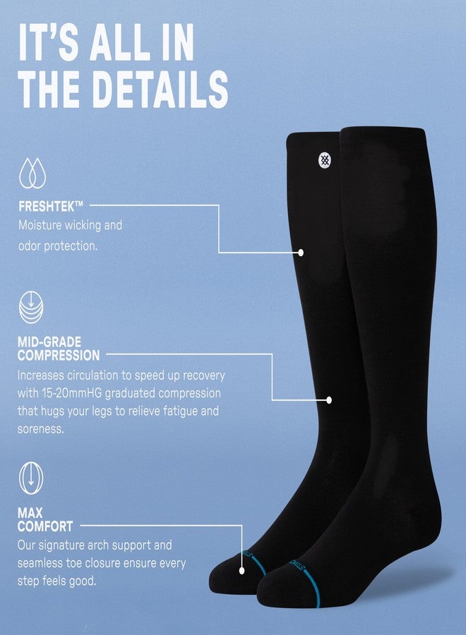 Stance Compression OTC Socks for Men & Women, Over the Calf, Mid Grade 15-20mmHg Compression, Black, L - Image 2