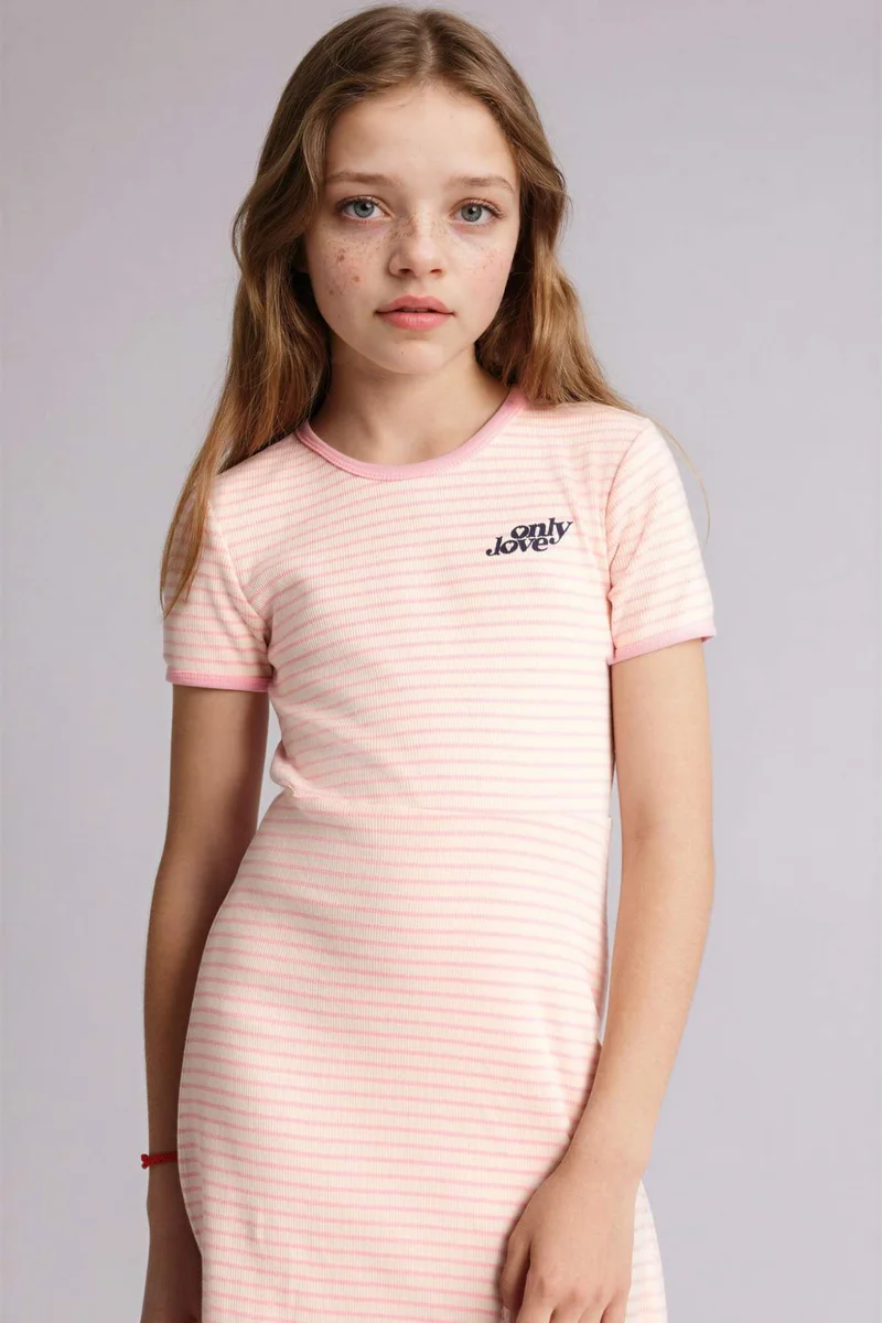 ديفاكتو Striped Cotton Dress
