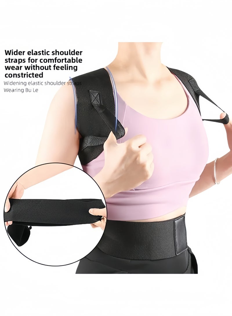 Back Brace and Posture Corrector, Back Straightener Scoliosis and Hunchback Correction Back Pain Relief Adjustable Breathable Back Trainer, Unisex - Image 4