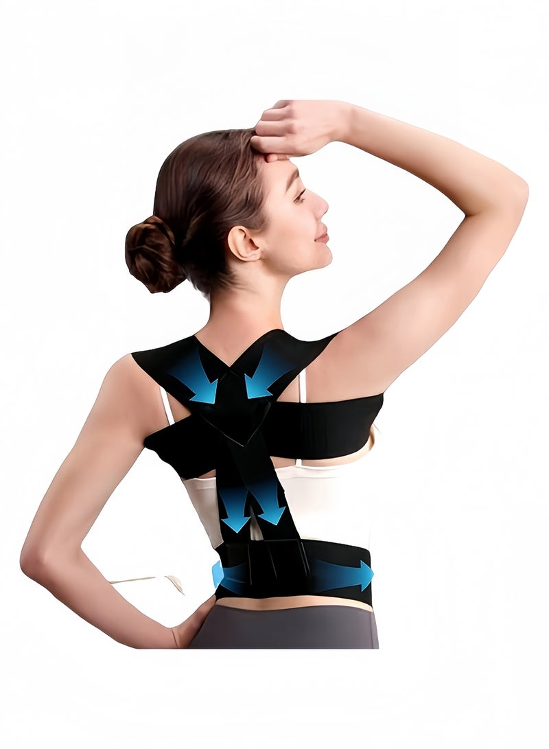 Back Brace and Posture Corrector, Back Straightener Scoliosis and Hunchback Correction Back Pain Relief Adjustable Breathable Back Trainer, Unisex - Image 5