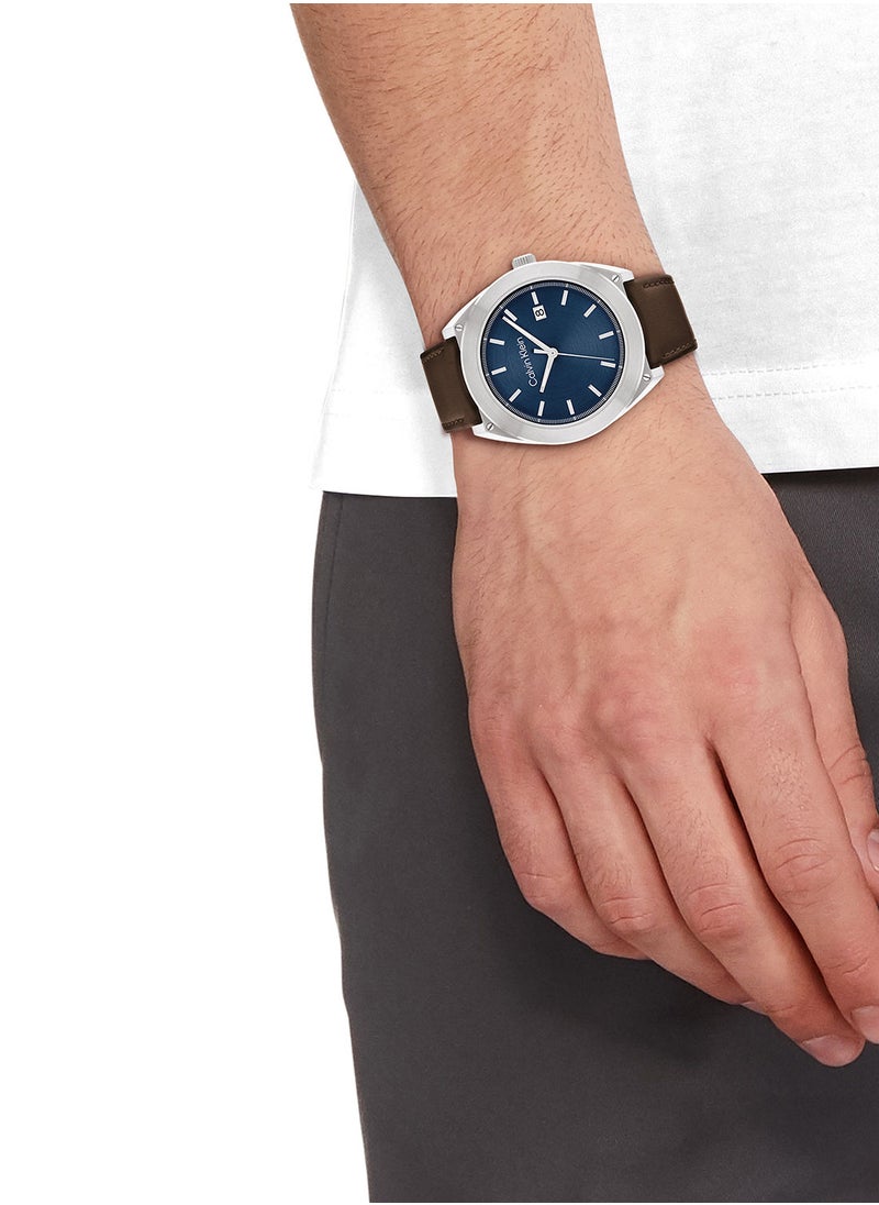 CALVIN KLEIN - Casual Essentials Men's Leather Wrist Watch - 25200200 - Image 1