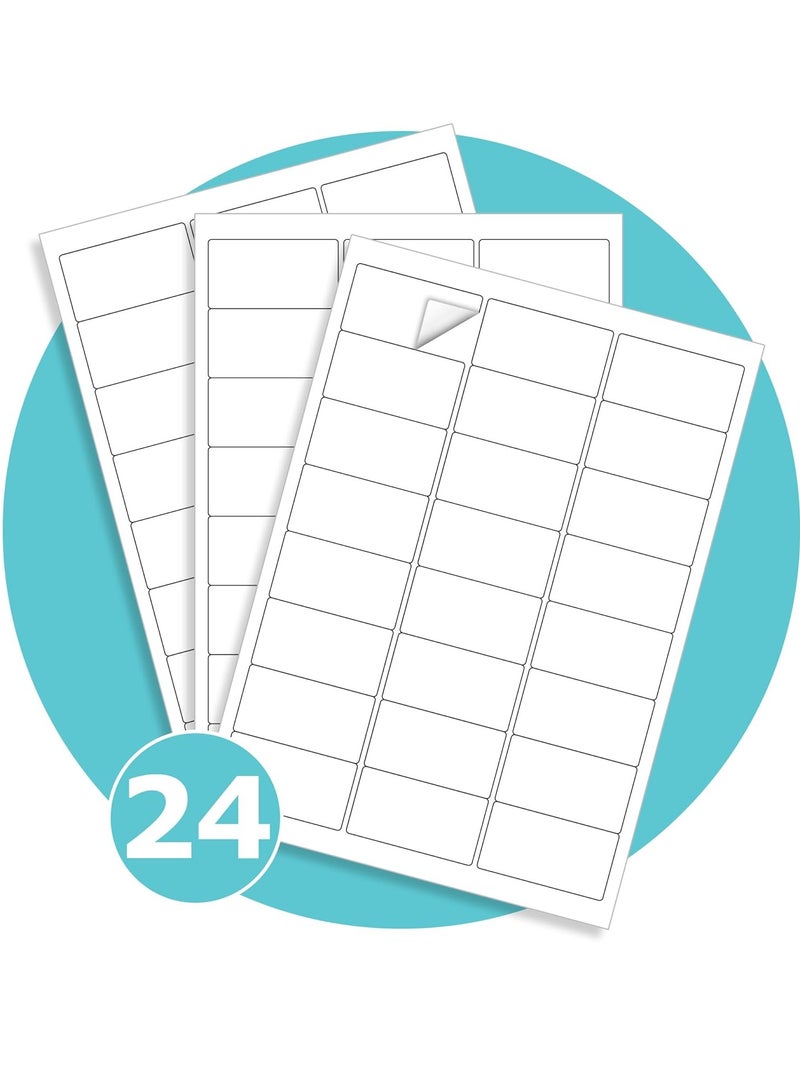 ليبل لاصق a4 مقسوم 24 قطعه  10 ورقات