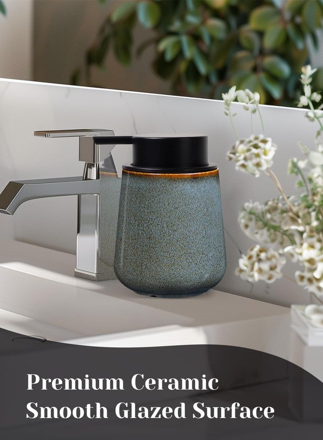 INGOFIN Ceramic Lotion Dispenser - 12 oz Refillable Hand Soap Dispenser Bathroom, Modern Liquid Soap Dispenser with Pump, Dish Soap Dispenser for Kitchen - Image 5