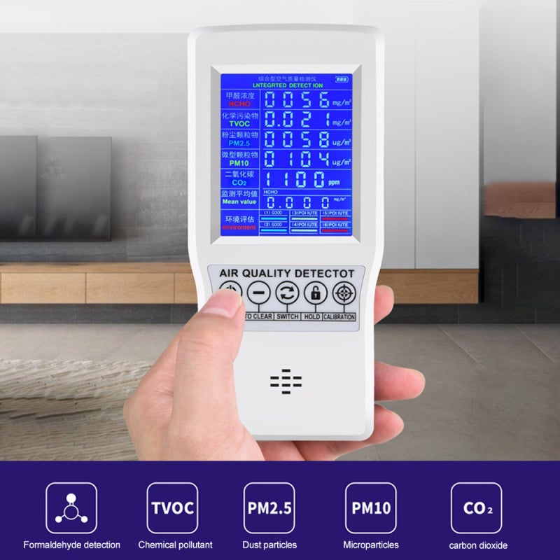 Intelligent Digital LCD Formaldehyde Detector Protable Home Air Quality Meter Carbon Dioxide Detector Gas Analyzer - Image 4