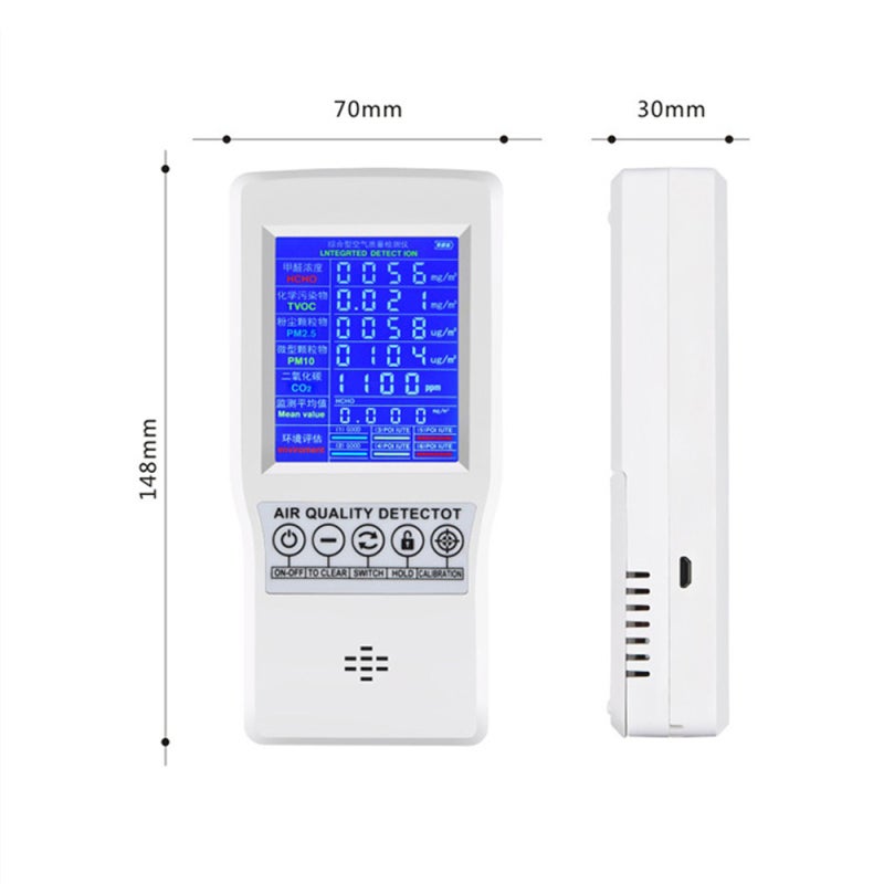 Intelligent Digital LCD Formaldehyde Detector Protable Home Air Quality Meter Carbon Dioxide Detector Gas Analyzer - Image 3