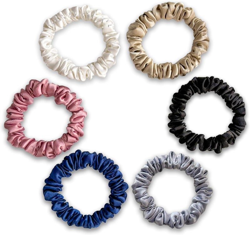 Silvr Bear Luxury Satin Scrunchies, Satin Hair Ties for Thick, Thin & Curly Hair, Scrunchies for Women, Girls & Men Softer than Silk Hair Ties (Classic Skinny) - Image 1