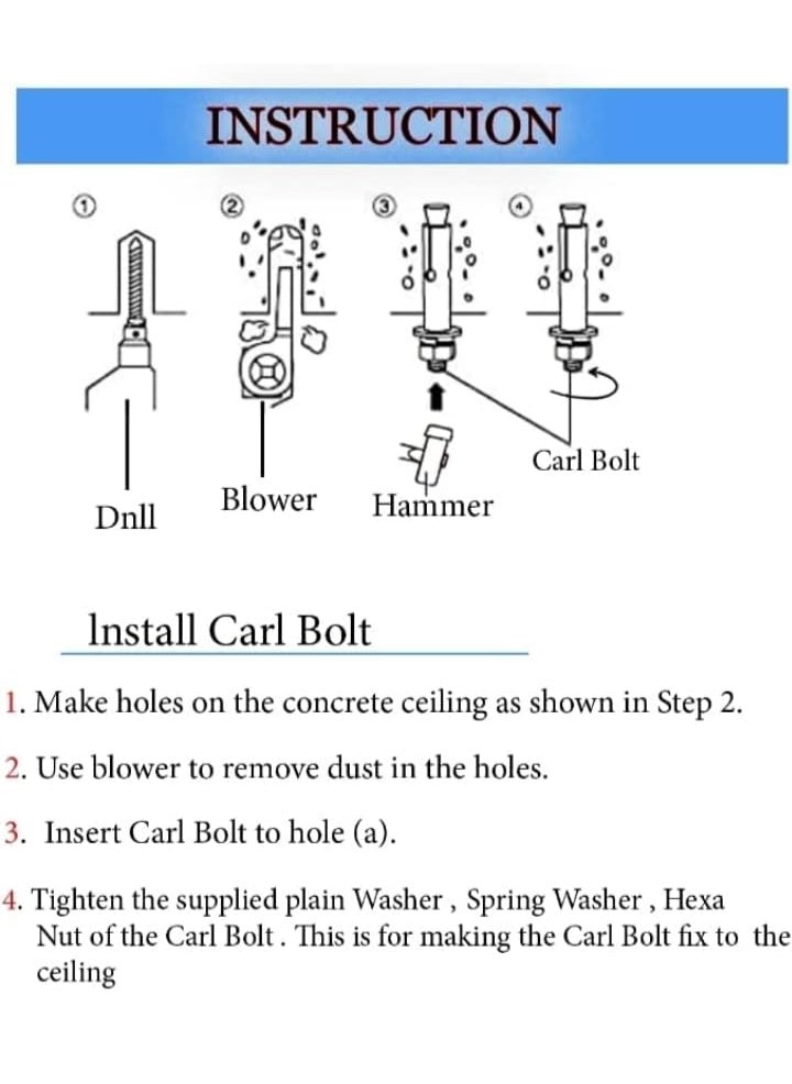 TRENDY CREATION HUB - TRENDY CREATION HUB 304 Stainless Steel Ceiling Hooks for Hanging Zulla Punching Bag Hanging Hook with 8 Anchor Bolt Fasteners Suitbale for Hammock Swing Set of 2 - Image 1