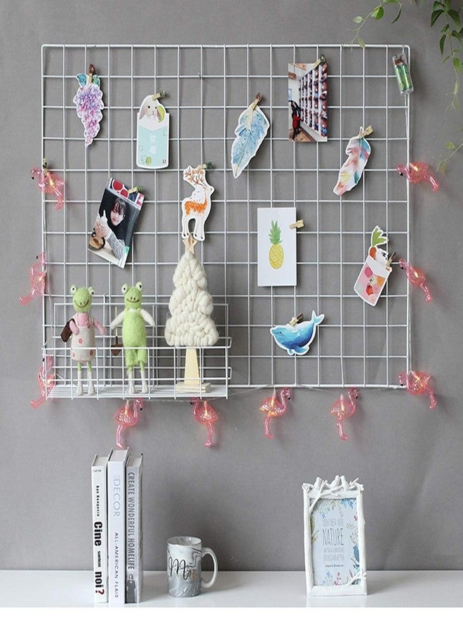Pixie Daisy Wire Grid Photo Display Board, Metal Frame, 65x45 cm, Modern Style,Wall Mount with Square Shape, Home Decor Wooden Clip 10 pcs , Metal Mesh Memory Wall, Black, Decorative Clip Board for Pictures Wall Hanging Photo Frame - Image 2
