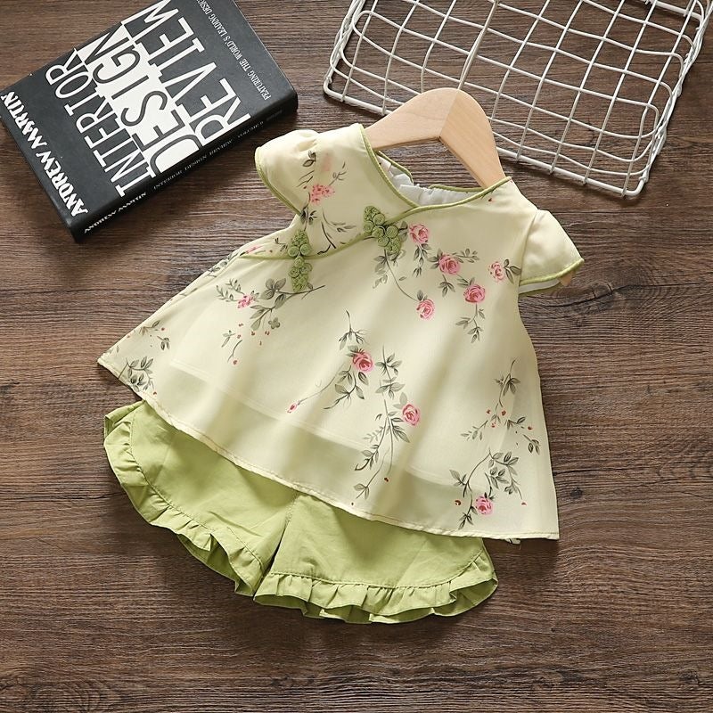 New Style Set for Girls: Tang Suit and Hanfu, Summer Style, Super Fairy-Like Chinese Style Summer Outfit, Retro Set for Toddlers, Children''s Clothing - Image 2
