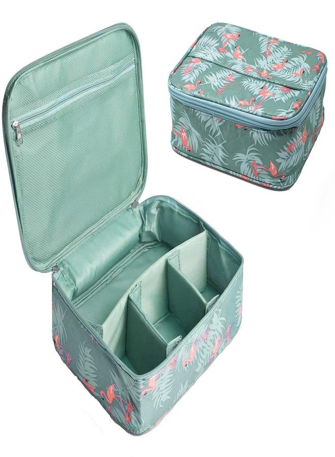 ABTRIX WITH AB Adjustable Travel Cosmetic Case Wash Organizer, Women Make Up Storage Pouch Waterproof Household Grooming Kit with Handle for Women Innerwear `Organizer (24 X 20 X 9 cm, Green Color) - Image 1