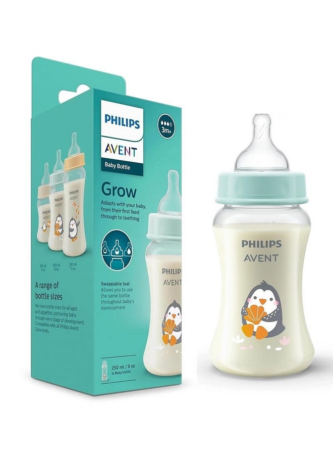 Avent زجاجة تغذية فيليبس أفنت جرو | مضادة للمغص | سهلة التعبئة، سهلة التنظيف | خالية من BPA | مع حلمة تدفق 1M+ | مصنوعة في الهند (250 مل) (بطاريق مع قوقعة بحرية) - Image 1