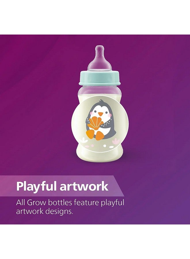 Avent زجاجة تغذية فيليبس أفنت جرو | مضادة للمغص | سهلة التعبئة، سهلة التنظيف | خالية من BPA | مع حلمة تدفق 1M+ | مصنوعة في الهند (250 مل) (بطاريق مع قوقعة بحرية) - Image 3