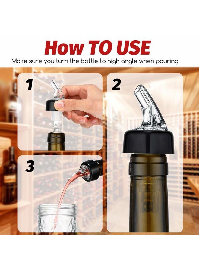 BBTO Automatic Measured Bottle Pourer Spout Liquor Pourers Bottle Jigger Quick Shot Spirit Measure, 1 oz/ 30 ml(Clear, Black,20 Pieces) - Image 2