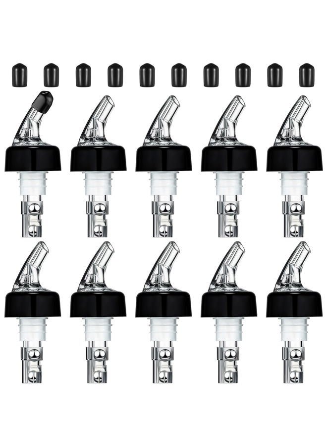 BBTO Automatic Measured Bottle Pourer Spout Liquor Pourers Bottle Jigger Quick Shot Spirit Measure, 1 oz/ 30 ml(Clear, Black,20 Pieces) - Image 1