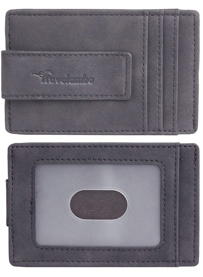 Travelambo Money Clip Front Pocket Wallet Slim Minimalist Wallet RFID Blocking, Black Smooth, One Size, Minimalist - Image 3