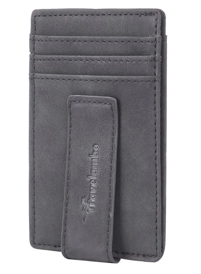 Travelambo Money Clip Front Pocket Wallet Slim Minimalist Wallet RFID Blocking, Black Smooth, One Size, Minimalist - Image 1