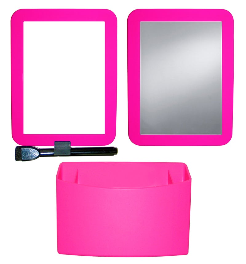 Inkology Color Rush Silicone 3 Piece Magnetic Locker Accessory Set, Hot Pink (569-8)