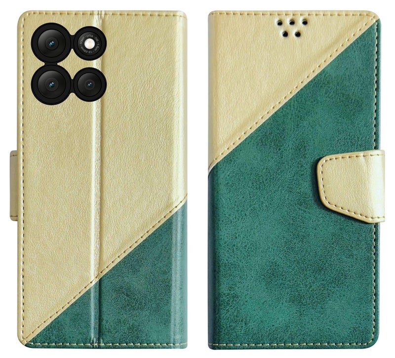 SBMS Flip Cover for Motorola Moto G86 Power 5G (6.7-inch) Back Cover Case with Magnatic Closure | Inbuilt Stand | Card & Money Pocket (MultiGreen) - Image 1