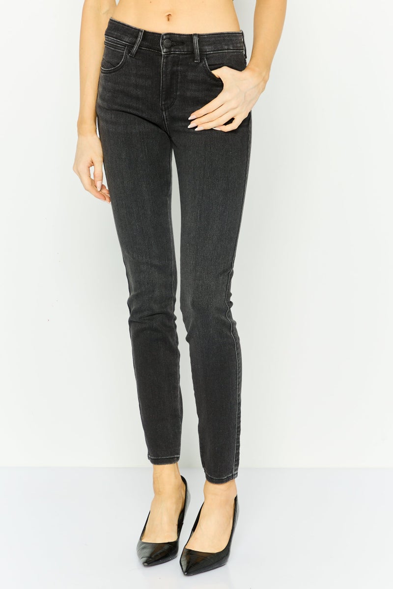 Wrangler Women Skinny Fit Washed Denim Jeans, Black - Image 1