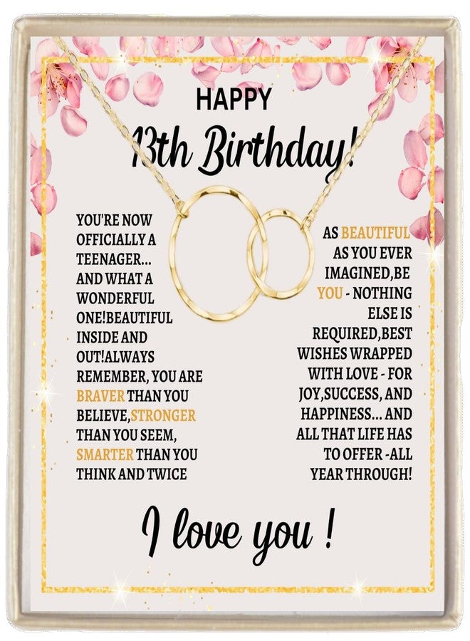 IPINK-13 Year Old Girl Gift Ideas Happy 13th Birthday Gifts For Girls Best Present For 13-year-old Girls Teenage Teen Girl Necklace Jewelry For Thirteen Year Old Girl (13th Linked Circles) - Image 1
