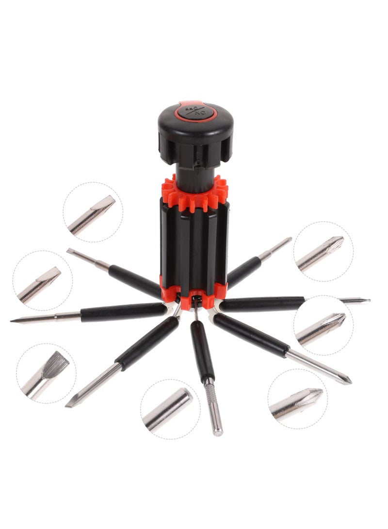 Excefore 8 in 1 Screwdriver Set Stubby Screwdriver Ratcheting Screwdriver Set, 2PCS Screwdriver Set Multi Tool with LED Torch Flashlight Ideal for General DIY Maintenance, for Household  - Image 2