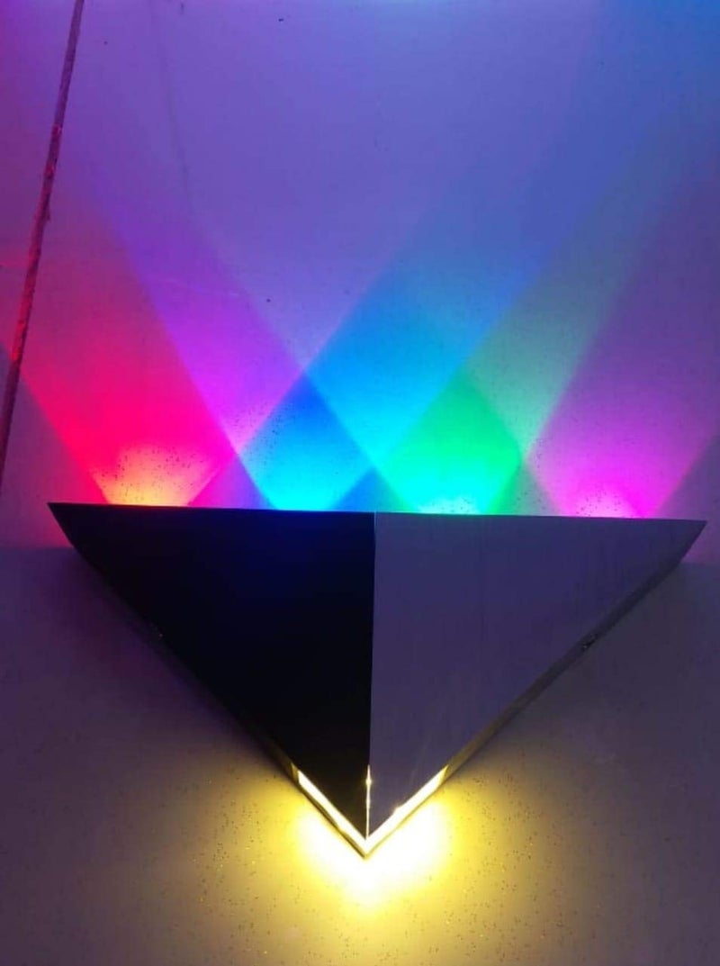 SINOMAN 5W RGB Wall Lamp, Silver Black, Triangular Shape - Image 2
