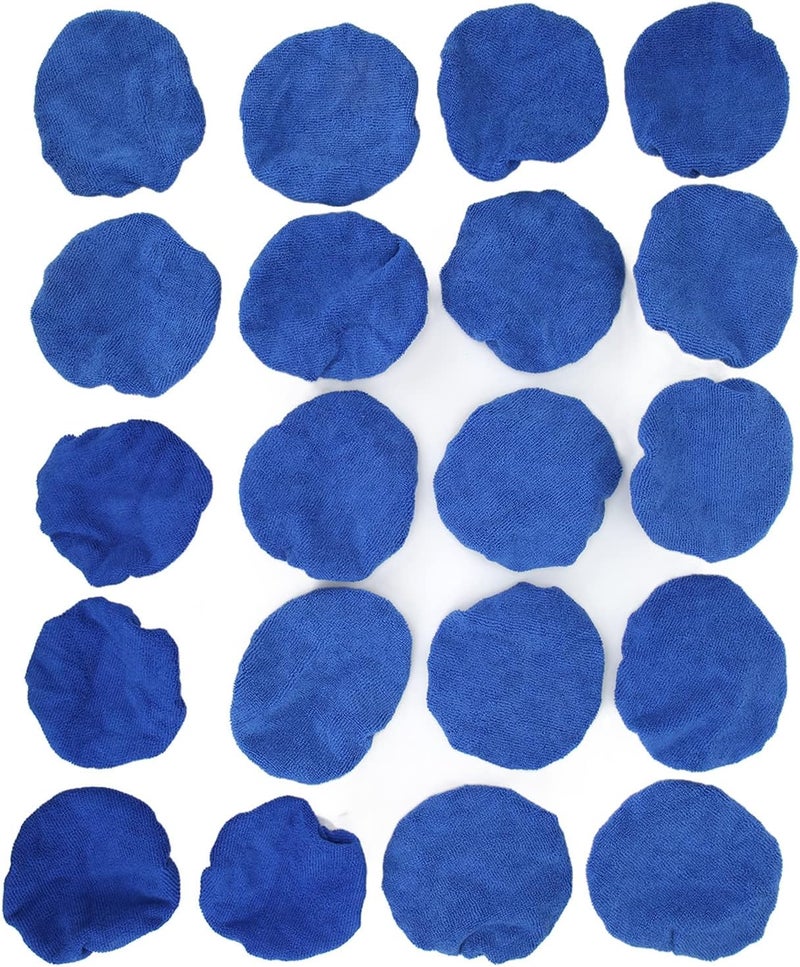 20 Pieces Microfiber Car Polishing Bonnet Pads, Waxing Buffing Cover for 5 to 6in Auto Polishers, Soft Fleece Material with Good Elasticity, Durable Polisher Pad for Furniture Auto - Image 2