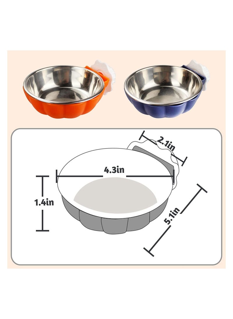 SYOSI - Crate Dog Bowl Removable Stainless Steel Pet Bowl Hanging Food And Water Feeder Puppy Ferret 2 Pack - Image 1