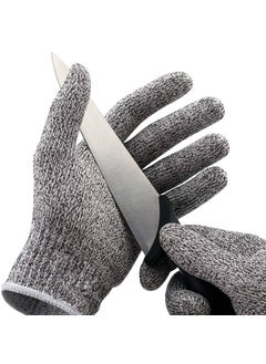 Vrozty Vrozty Anti Cut Hand Gloves Anti Cutting Cut Resistant Hand Safety Gloves CutProof Hand Safety Level 5 Protection Kitchen Gardening Industrial Free Size Grey 