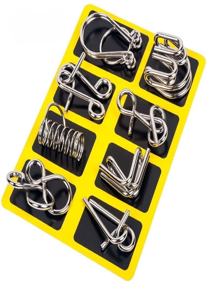 8 piece Suits Ring Intelligence Buckle Eight-piece Suits Board Game Adult Intelligence Puzzles Ring Kid Board Game Nine-link Suits Ring Puzzle Intellect Buckle 