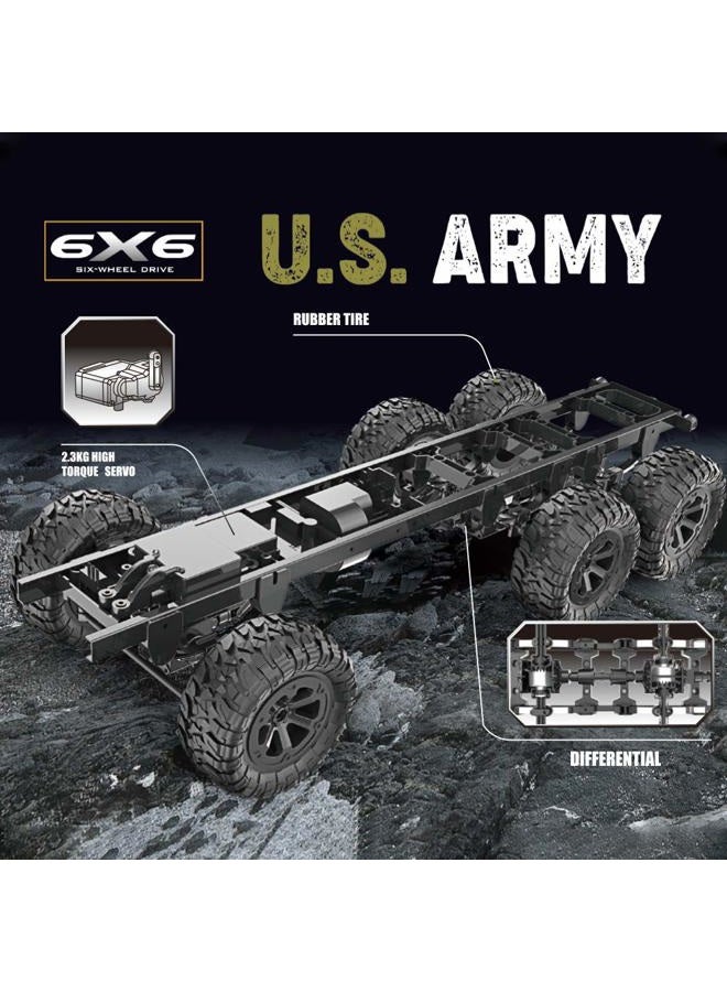 GoolRC شاحنة عسكرية RC، مقياس 1:12، سيارة تحكم عن بعد 6WD، سيارات الجيش بتردد 2.4GHz، شاحنة طرق وعرة لجميع التضاريس، هدية سيارة كهربائية للبالغين - Image 5