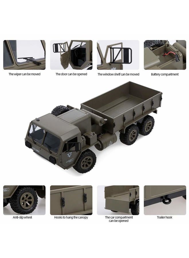 GoolRC شاحنة عسكرية RC، مقياس 1:12، سيارة تحكم عن بعد 6WD، سيارات الجيش بتردد 2.4GHz، شاحنة طرق وعرة لجميع التضاريس، هدية سيارة كهربائية للبالغين - Image 4