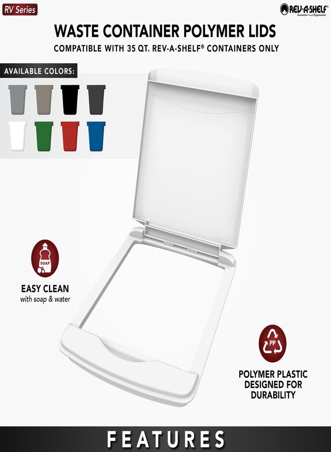 Rev-A-Shelf 35 Qt Under Sink Garbage Can Lid, Kitchen and Bathroom Cabinet, Replacement Plastic Trash Bin Lid Only, Gray, RV-35-LID-13-1-40, 2 Pack - Image 4