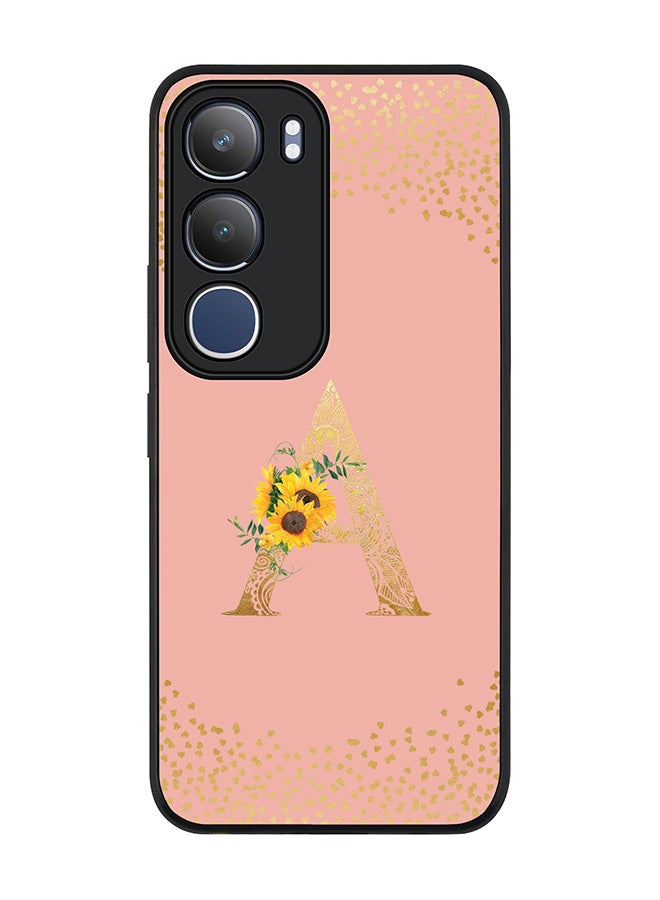 Stylizedd For vivo Y19s / Y19s Pro Case,Slim fit Camera Protection, Shockproof Thin Phone cover  - Custom Floral Monogram - A  (Rose Pink )