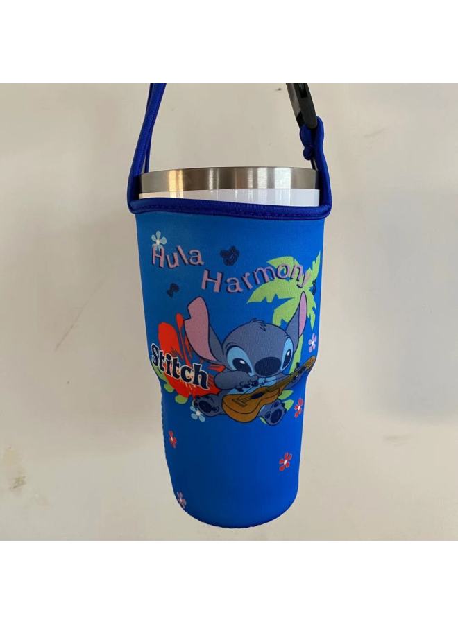 Factory Wholesale Cartoon Ice Cream Cup 30Oz Car Cup Vacuum Cup Cover Portable Drop-resistant Handbag Diving Material Cup Cover-Color:Guitar Stitch-Capacity:900ml(30oz Ice Cream)  - Image 1