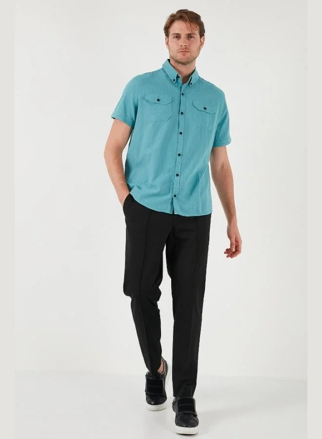 Buratti  Buratti Button-Down Collar Cotton Slim Fit Shirt with Pockets Men's SHIRT CF21S111153 for Men | Best Price UAE