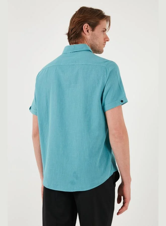 Buratti  Buratti Button-Down Collar Cotton Slim Fit Shirt with Pockets Men's SHIRT CF21S111153 for Men | Best Price UAE