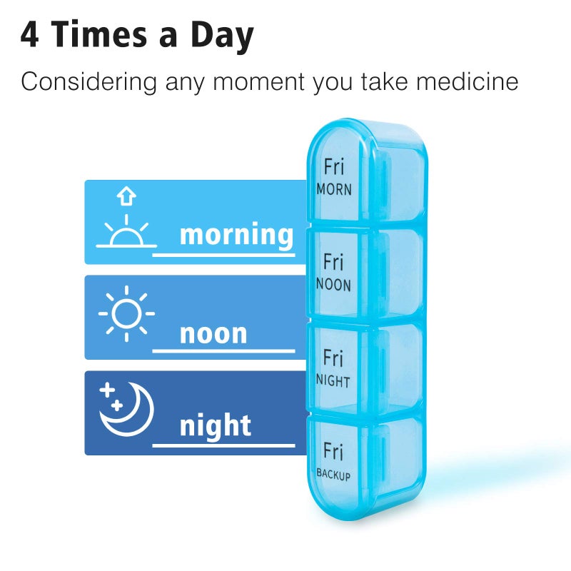 Daviky Pill Organizer 4 Times a Day - Pill Box 7 Day, Large Weekly Medicine Pill Organizer for Travel with Removable Individual Containers, Pill Case to Hold Daily Vitamins, Supplements and Medication - Image 3